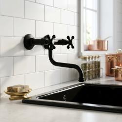 Aquanello Heritage Ascot Klassieke Keuken Muurkraan Zwart BL-4111-HA